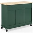 Maklaine Transitional Wood Top Kitchen Island Cart in Emerald