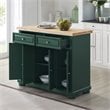 Maklaine Transitional Wood Top Kitchen Island Cart in Emerald