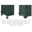 Maklaine Transitional Wood Top Kitchen Island Cart in Emerald