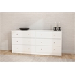 Maklaine Engineered Wood Contemporary 6 Drawer Double Dresser in White