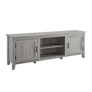 Maklaine Modern Wood TV Stand for TVs up to 78&quot in Stone Gray Finish
