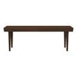 Maklaine Mid-Century Modern Rectangular Solid Wood Bench in Brown