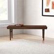 Maklaine Mid-Century Modern Rectangular Solid Wood Bench in Brown