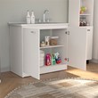 Maklaine White Modern Engineered Wood Napoles Utility Sink with Cabinet