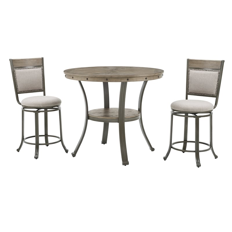 Maklaine Wood and Steel Counter Height 42