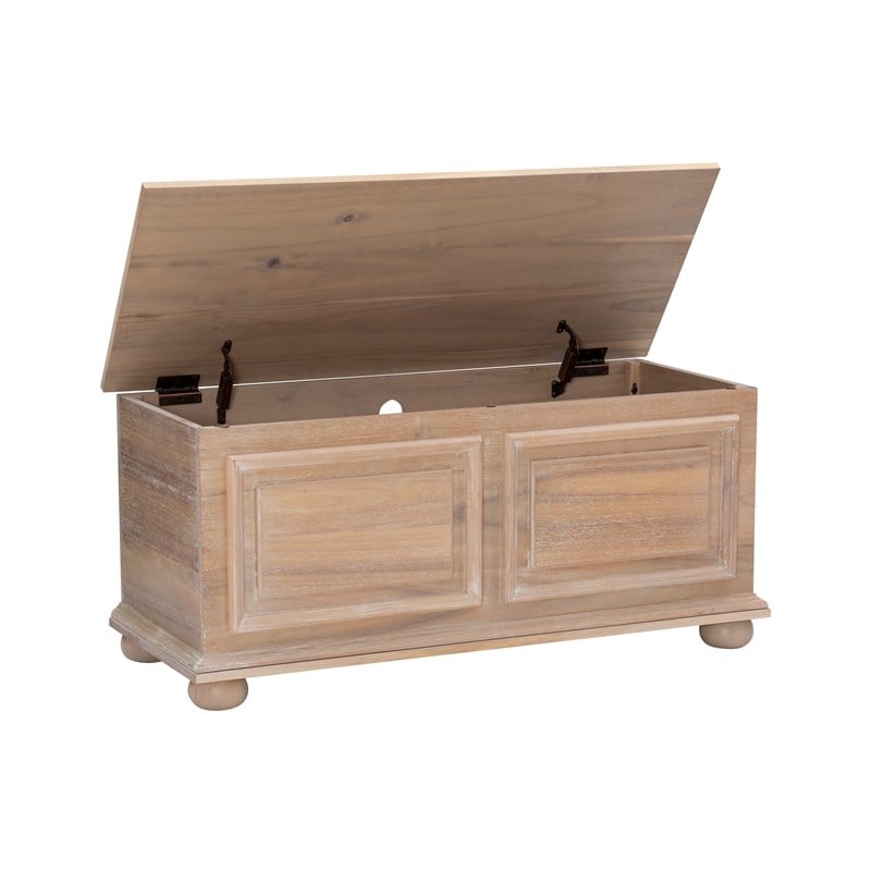 Maklaine Wood Modern Transitional Cedar Chest in Natural Finish