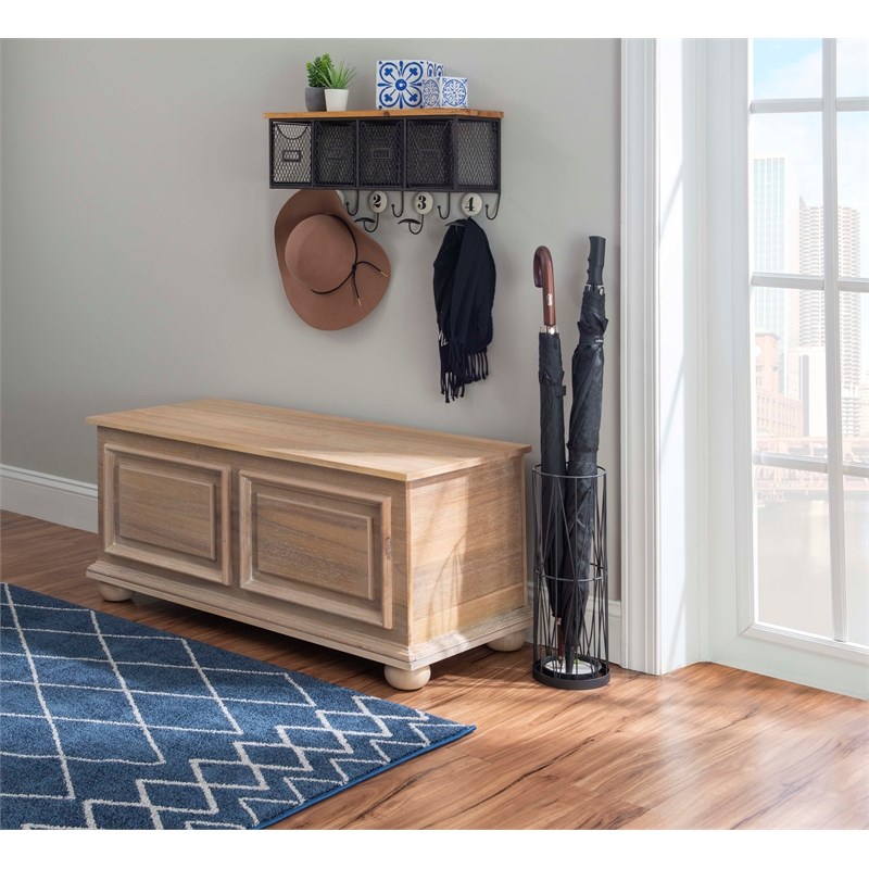 Maklaine Wood Modern Transitional Cedar Chest in Natural Finish