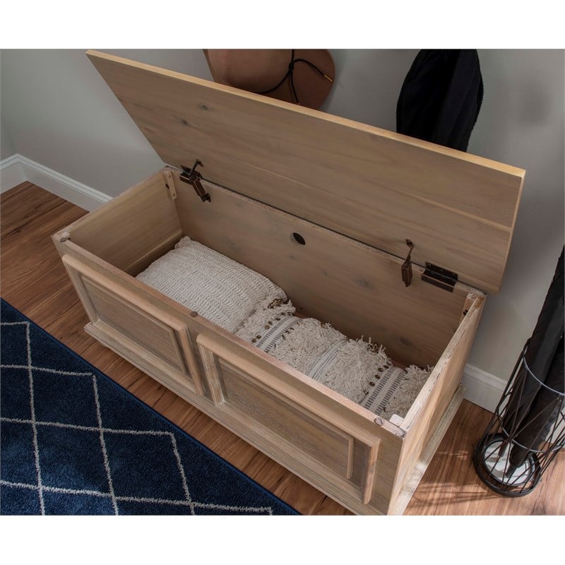 Maklaine Wood Modern Transitional Cedar Chest in Natural Finish