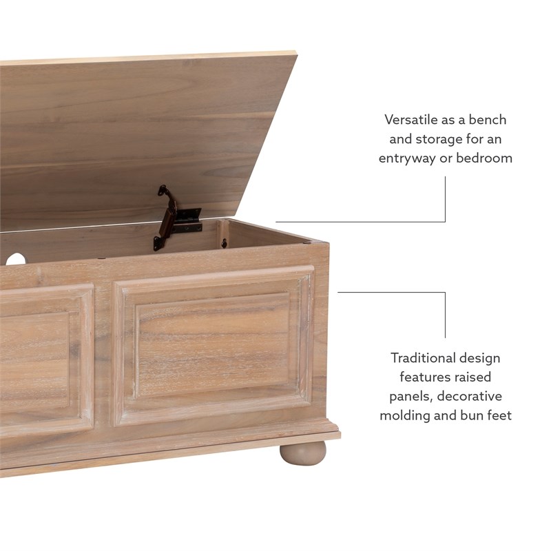 Maklaine Wood Modern Transitional Cedar Chest in Natural Finish
