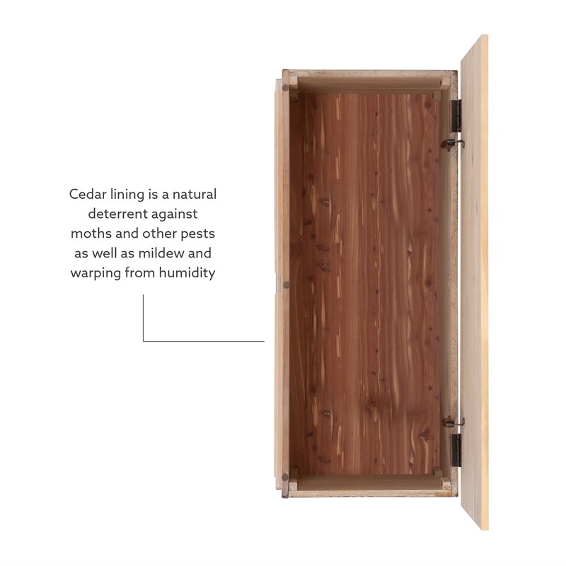 Maklaine Wood Modern Transitional Cedar Chest in Natural Finish