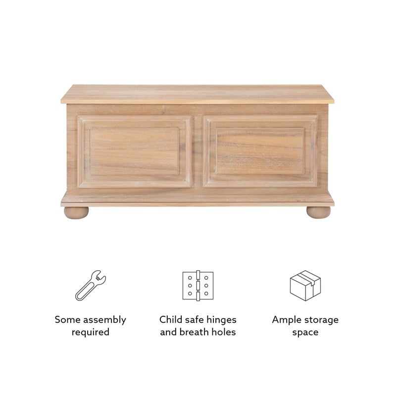 Maklaine Wood Modern Transitional Cedar Chest in Natural Finish