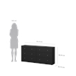 Maklaine Engineered Wood Contemporary 6 Drawer Double Dresser in Black
