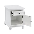Maklaine Modern Farmhouse Soft White Wood Storage End Table with USB