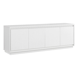 Maklaine Engineered Wood Contemporary 68&quot White MDF TV Stand