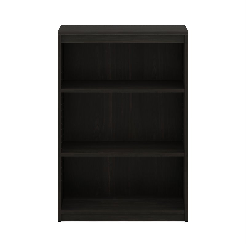 Maklaine Engineered Wood 3-Tier Adjustable Shelves Bookcase in Espresso