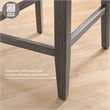 Maklaine Wood Upholstered Back Counter Stool Set in Heather Gray