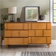 Maklaine Modern Detailed 6-Drawer Solid Wood Dresser 60 Inch Caramel