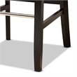 Maklaine Navy Blue Dark Brown Finished Wood 2-Piece Bar Stool Set