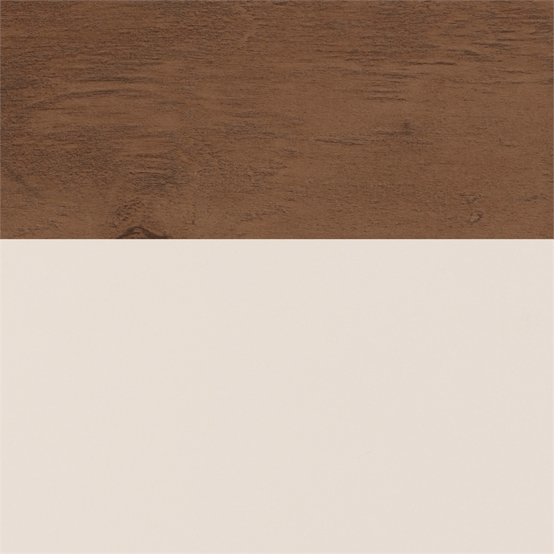 Maklaine Wood Nightstand with 1 Drawer and Shelf Set of 2 Ivory