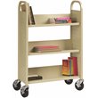 Maklaine Traditional Single-sided Metal Mobile Book Cart Putty/Beige