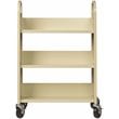 Maklaine Traditional Single-sided Metal Mobile Book Cart Putty/Beige
