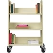 Maklaine Traditional Single-sided Metal Mobile Book Cart Putty/Beige
