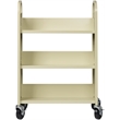 Maklaine Traditional Single-sided Metal Mobile Book Cart Putty/Beige