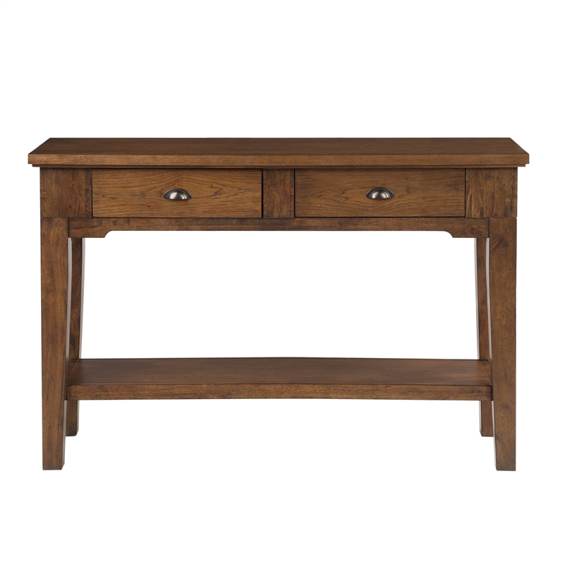 Maklaine Modern / Contemporary Warm Walnut Brown Wood Serving Table
