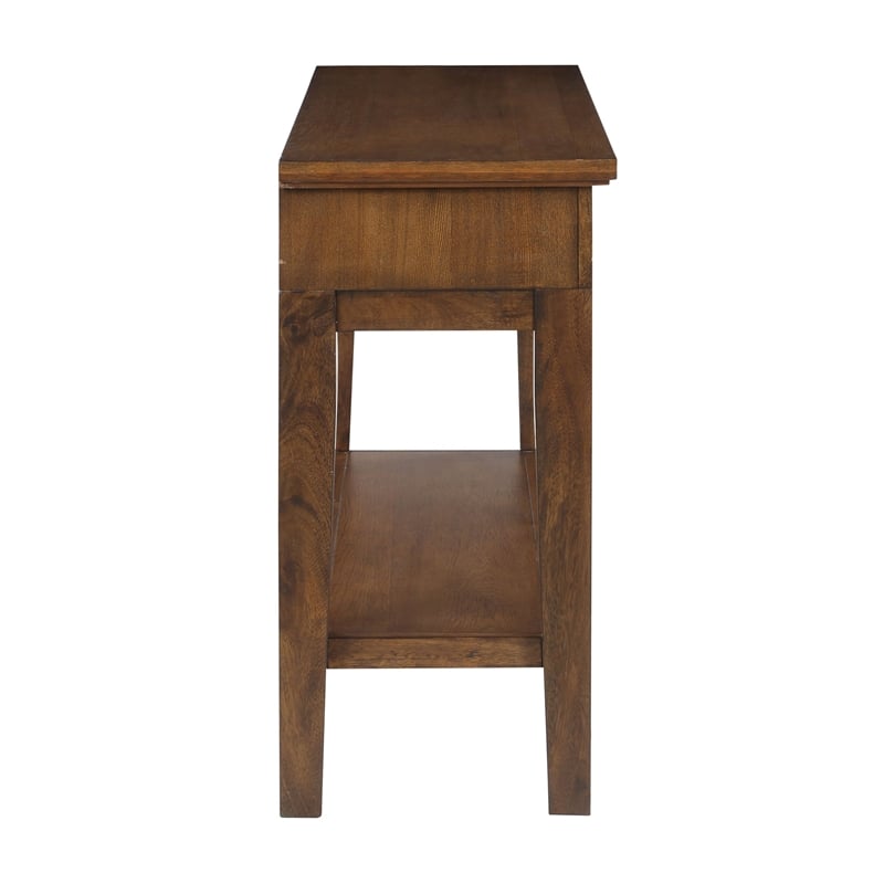 Maklaine Modern / Contemporary Warm Walnut Brown Wood Serving Table