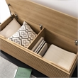 Maklaine Contemporary Particleboard and Laminate Storage Bench in Oak