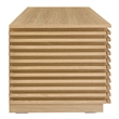 Maklaine Contemporary Particleboard and Laminate Storage Bench in Oak