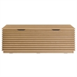 Maklaine Contemporary Particleboard and Laminate Storage Bench in Oak