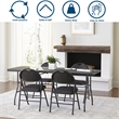 Maklaine Contemporary 6' Centerfold Blow Molded Folding Table in Black