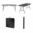 Maklaine Contemporary 6' Centerfold Blow Molded Folding Table in Black