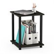 Maklaine Engineered Wood Simplistic End Table in Espresso/Black (Set of 2)