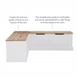 Maklaine Two Tone Backless Wooden Storage Nook in Natural and White