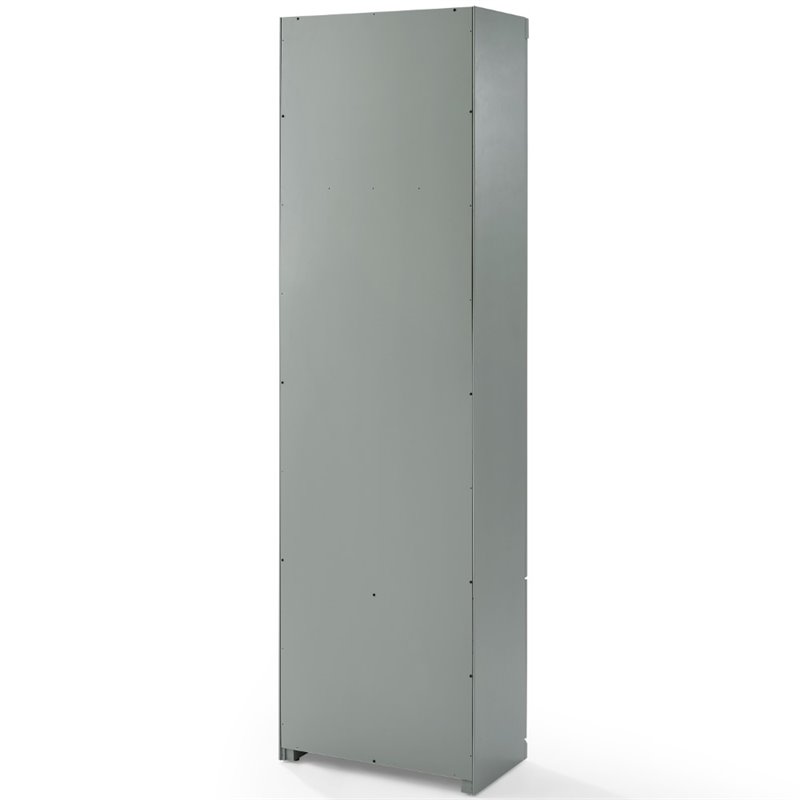 Maklaine Modern / Contemporary Wood/Metal Pantry Closet in Gray