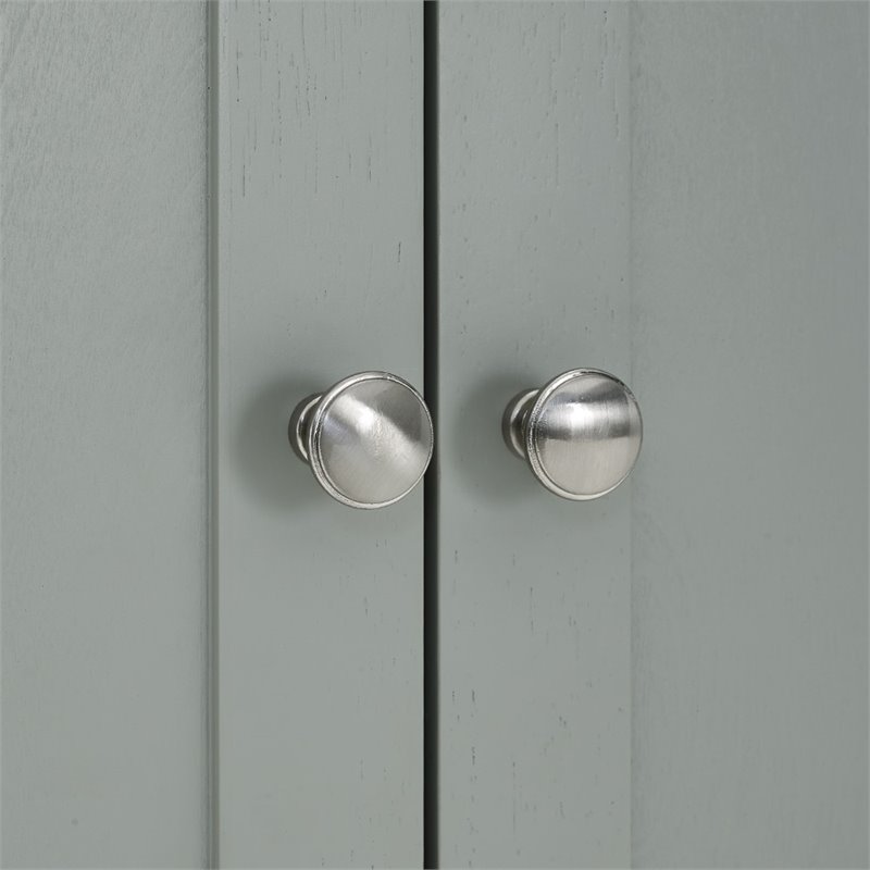 Maklaine Modern / Contemporary Wood/Metal Pantry Closet in Gray