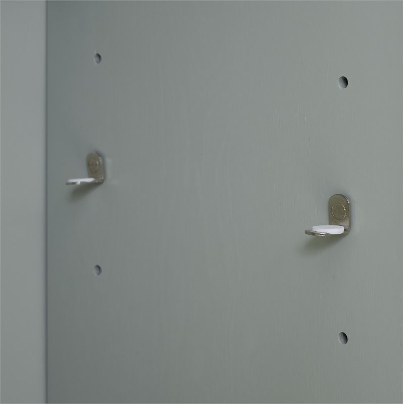 Maklaine Modern / Contemporary Wood/Metal Pantry Closet in Gray