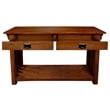 Maklaine Transitional Wood Console Table with Drawers and Shelf in Oak