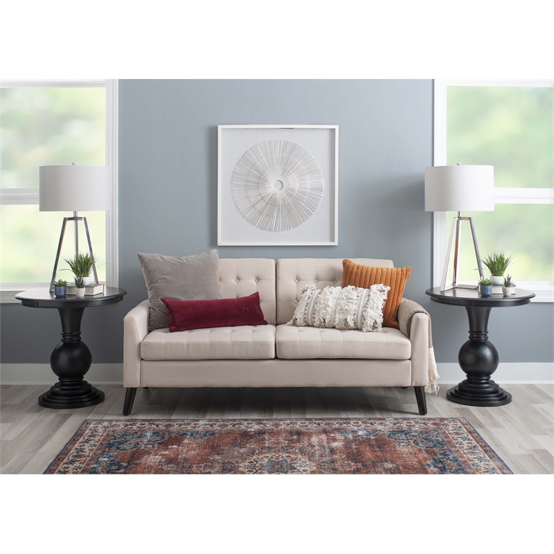 Maklaine Round Wood Accent Table Pedestal Base 26.5