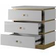 Maklaine Modern / Contemporary Accent Table in White Lacquer/Gold