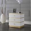 Maklaine Modern / Contemporary Accent Table in White Lacquer/Gold