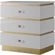 Maklaine Modern / Contemporary Accent Table in White Lacquer/Gold