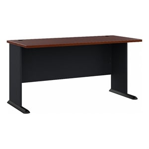 Maklaine Transitional Engineered Wood 60W Office Desk in Hansen Cherry