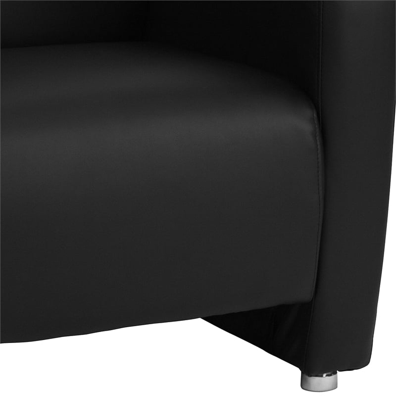 Maklaine Modern / Contemporary Leather Chair in Black and Cherry