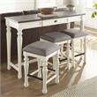 Maklaine Two-tone Distressed Ivory and Mocha Wood 4-piece Sofa Bar Set