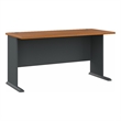 Maklaine Engineered Wood 60W Office Desk in Natural Cherry and Slate