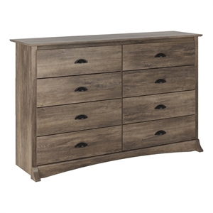 Maklaine 8-Drawer Transitional Composite Wood Dresser in Drifted Gray