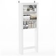 Maklaine Contemporary Engineered Wood Open Bath Cabinet in White